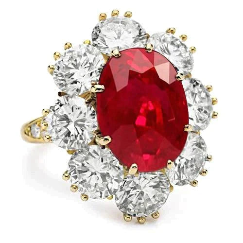 Red Ruby Gemstone Cocktail Ring