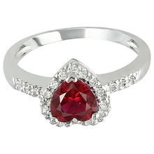 Red Ruby Gemstone With Natural Earth Mined Diamond Ring White Gold Jewellery 3.20 Carats