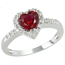 Red Ruby Gemstone With Natural Earth Mined Diamond Ring White Gold Jewellery 3.20 Carats