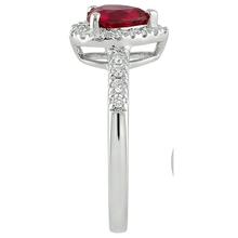 Red Ruby Gemstone With Natural Earth Mined Diamond Ring White Gold Jewellery 3.20 Carats