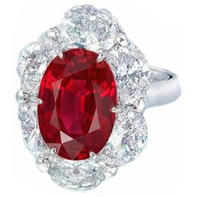 Red Ruby With Halo Natural Earth Mined Diamond Ring White Gold 14K 5.25 Ct Gemstone New