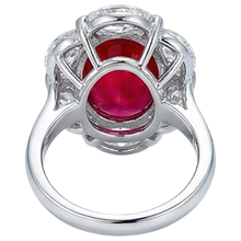 Red Ruby With Halo Natural Earth Mined Diamond Ring White Gold 14K 5.25 Ct Gemstone New