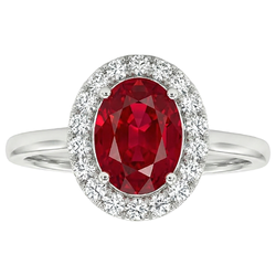 Red Ruby With Natural Earth Mined DIAMOND ( NOT LAB GROWN )s 3.75 Ct Ring 14K Gold White New