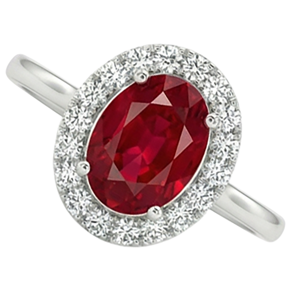Red Ruby With Natural Earth Mined DIAMOND ( NOT LAB GROWN )s 3.75 Ct Ring 14K Gold White New