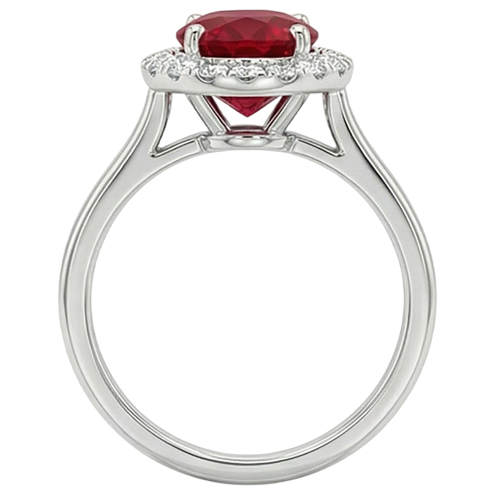 Red Ruby With Natural Earth Mined DIAMOND ( NOT LAB GROWN )s 3.75 Ct Ring 14K Gold White New