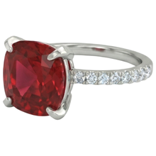 Red Ruby With Natural Earth Mined DIAMOND ( NOT LAB GROWN )s 4.25 Carats Ring 14K White Gold