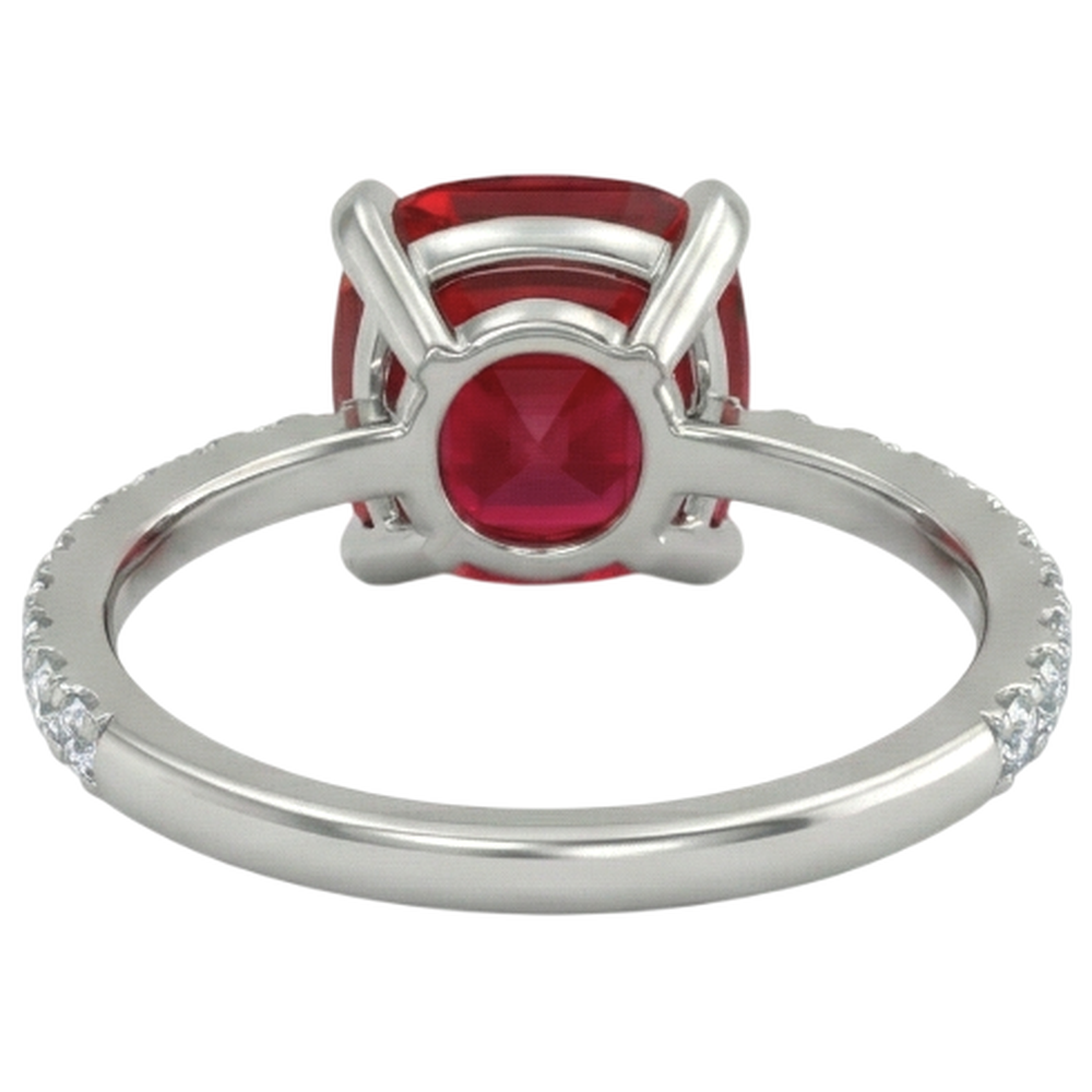 Red Ruby With Natural Earth Mined DIAMOND ( NOT LAB GROWN )s 4.25 Carats Ring 14K White Gold