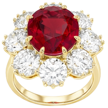 Red Ruby With Natural Earth Mined Diamonds 3 Carats Engagement Ring 14K Yellow Gold