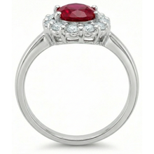 Red Ruby With Natural Earth Mined Diamonds 4.25 Ct Wedding Ring White Gold 14K