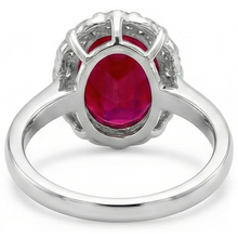 Red Ruby With Natural Earth Mined Diamonds 4.25 Ct Wedding Ring White Gold 14K