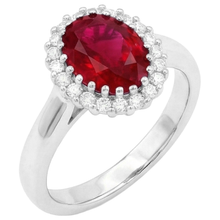Red Ruby With Natural Earth Mined Diamonds 5.75 Carats Ring White Gold 14K