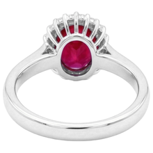 Red Ruby With Natural Earth Mined Diamonds 5.75 Carats Ring White Gold 14K