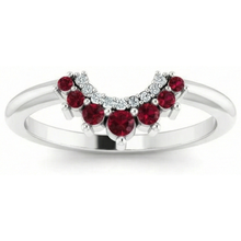 Red Ruby and Natural Earth Mined Diamond Anniversary Ring 3.30 Carats White Gold 14K