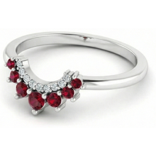 Red Ruby and Natural Earth Mined Diamond Anniversary Ring 3.30 Carats White Gold 14K