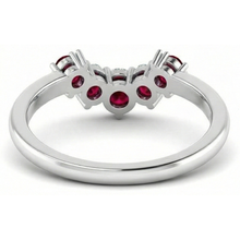 Red Ruby and Natural Earth Mined Diamond Anniversary Ring 3.30 Carats White Gold 14K