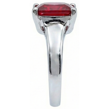 Red Solitaire Ruby Women Ring 2.25 Carats White Gold 14K