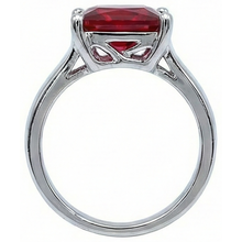Red Solitaire Ruby Women Ring 2.25 Carats White Gold 14K