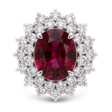 Red Tourmaline And Natural Earth Mined Diamonds 6.5 Ct Engagement Ring 14K Gold