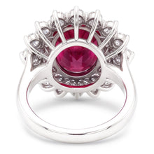 Red Tourmaline And Natural Earth Mined Diamonds 6.5 Ct Engagement Ring 14K Gold