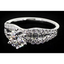 Ribbon Style Women's Ring Round Diamond 6 Prong Set 2.75 Carats
