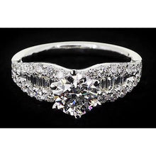 Ribbon Style Women's Ring Round Real Natural Earth Mined Diamond 6 Prong Set 2.75 Carats
