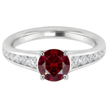 Ring 1.10 Carats Burma Ruby Natural Earth Mined Diamond Accented White Gold 14K Jewellery