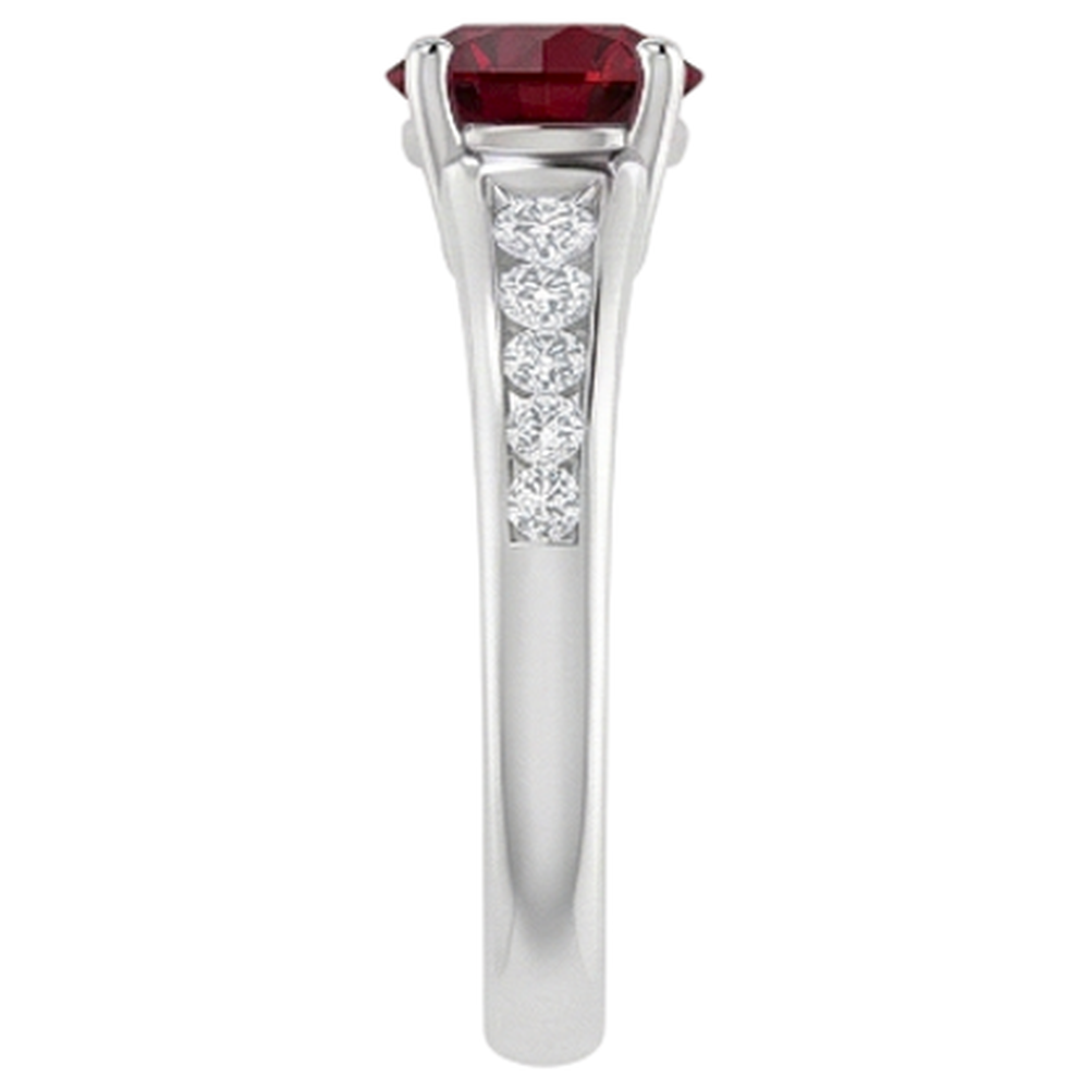 Ring 1.10 Carats Burma Ruby Natural Earth Mined Diamond Accented White Gold 14K Jewellery