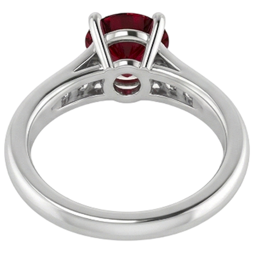 Ring 1.10 Carats Burma Ruby Natural Earth Mined Diamond Accented White Gold 14K Jewellery