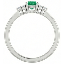 Ring 1 Carat Columbian Green Emerald Natural Earth Mined Diamond Accented Women Jewellery