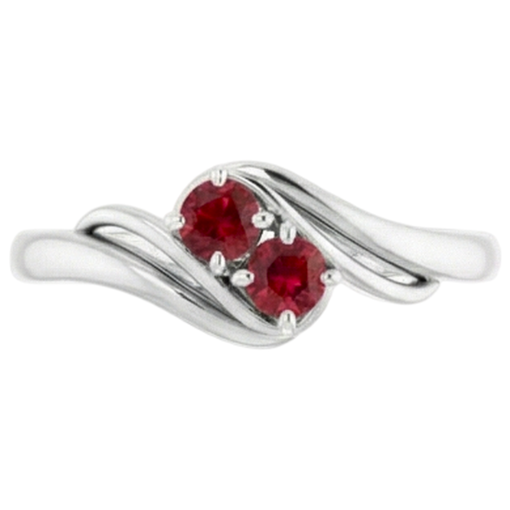 Ring Burmese Ruby 0.50 Carats Twisted Style Prong Setting Jewellery New