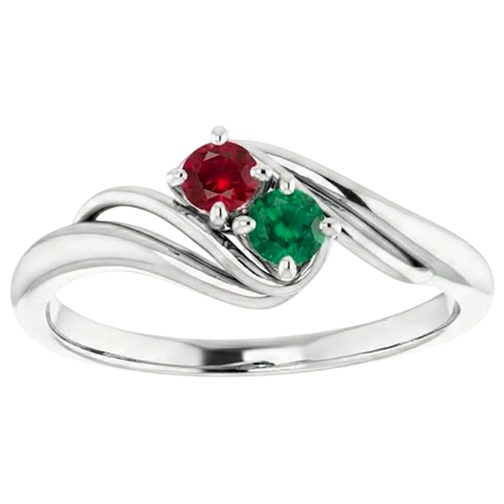 Ring Columbian Green Emerald And Ruby 0.50 Carats Women Jewellery New