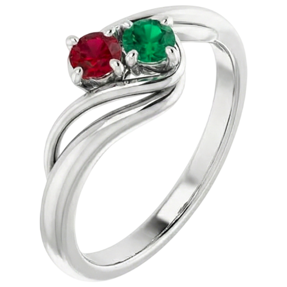 Ring Columbian Green Emerald And Ruby 0.50 Carats Women Jewellery New