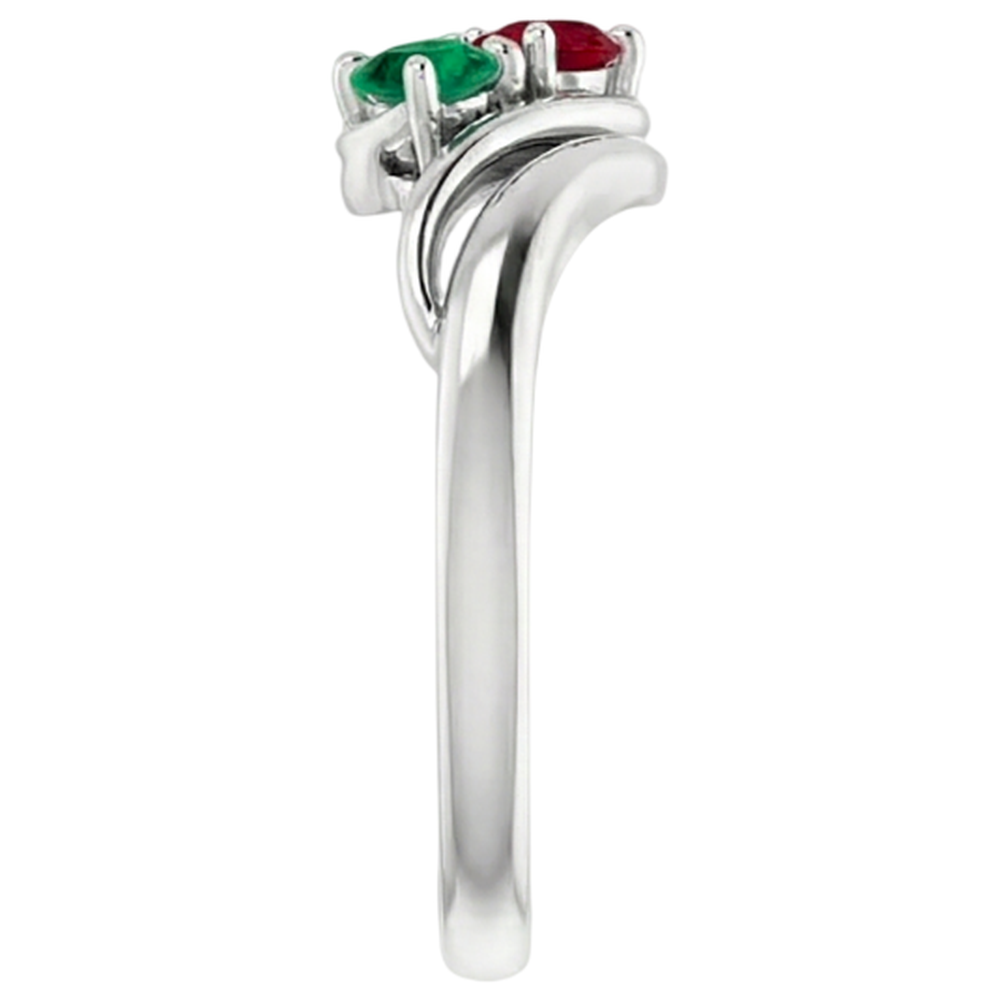 Ring Columbian Green Emerald And Ruby 0.50 Carats Women Jewellery New