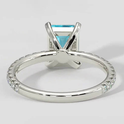 Ring Paraiba Tourmaline 1.50ct Emerald Style