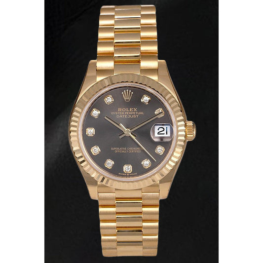 Rolex 278278 Datejust 31mm Grey Diamond Yellow Gold Watch