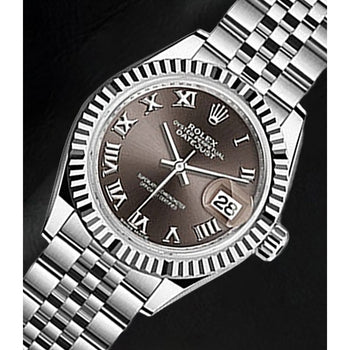 Rolex 279174 Ladies Datejust 28mm Dark Grey Roman Dial Watch