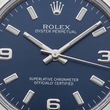 Rolex 31mm Stainless Steel Blue Arabic Dial Watch