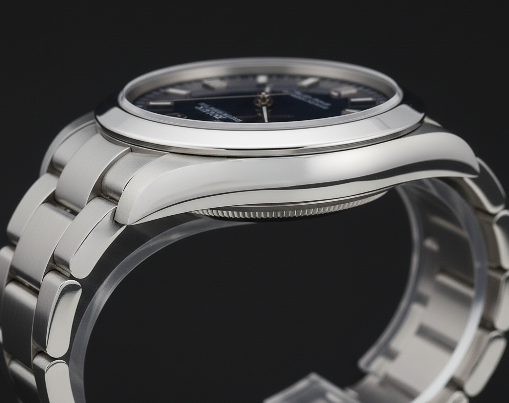 Rolex 31mm Stainless Steel Blue Arabic Dial Watch