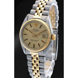 Rolex 6827 Datejust 31mm Champagne Stick Two Tone Watch