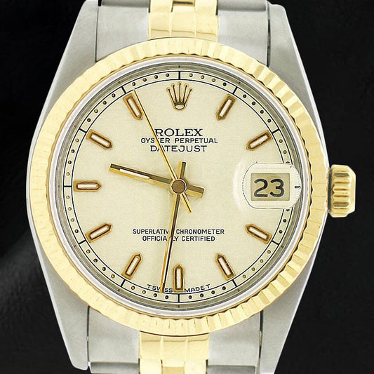 Rolex 68273 Date-just 31mm Two Tone Ivory Dial Women Watch