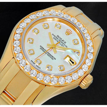 Rolex 80298 Mother of Pearl Dial Yellow Gold Ladies Watch