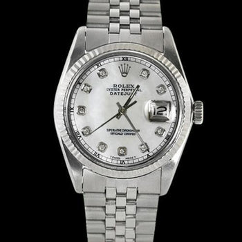 Rolex Date Just Men's Watch With Diamond Hour Markers QUICK SET