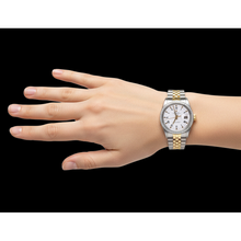 Rolex Date Men Watch Roman Dial Natural Earth Mined Diamond Bezel Two Tone Jubilee