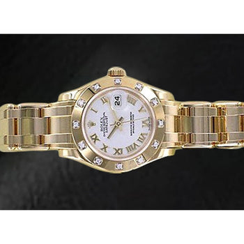 Rolex Date-just 29mm White Roman Dial Women Watch