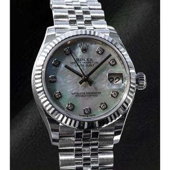Rolex Date-just 31mm Mother of Pearl Diamond Watch