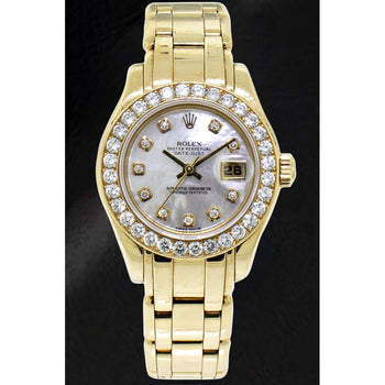 Rolex Datejust 29mm Yellow Gold Mother Of Pearl Watch