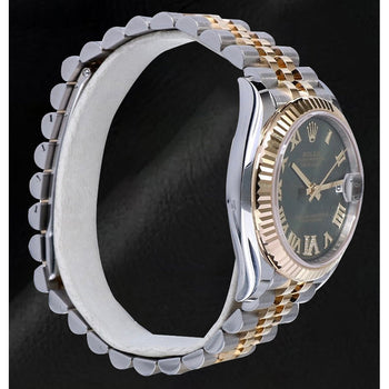 Rolex Datejust 31mm Olive Green Roman Dial Ladies Watch