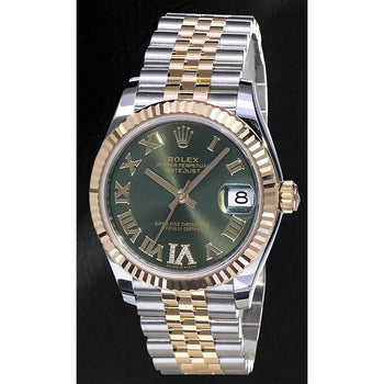 Rolex Datejust 31mm Olive Green Roman Dial Ladies Watch