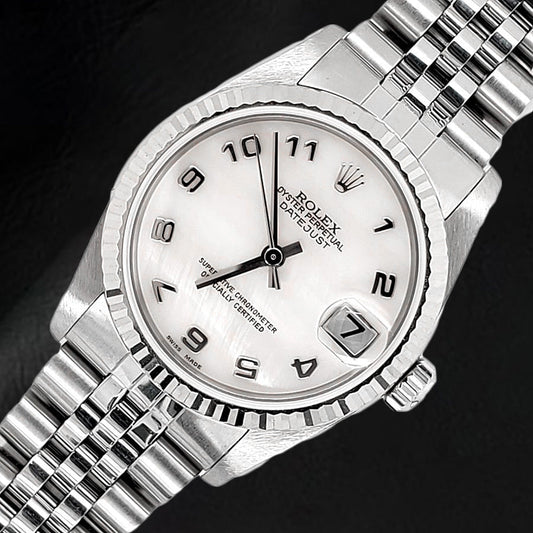 Rolex Datejust 31mm White Mother of Pearl Arabic Dial Watch