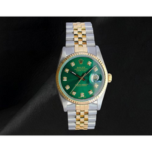 Rolex Datejust 36 mm Green Diamond Dial Two Tone Watch
